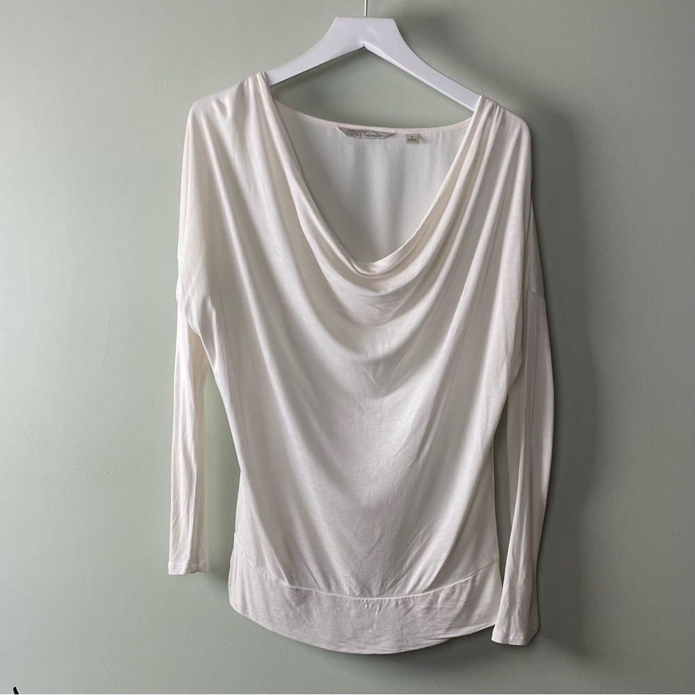 Long Sleeve White Blouse / Size M